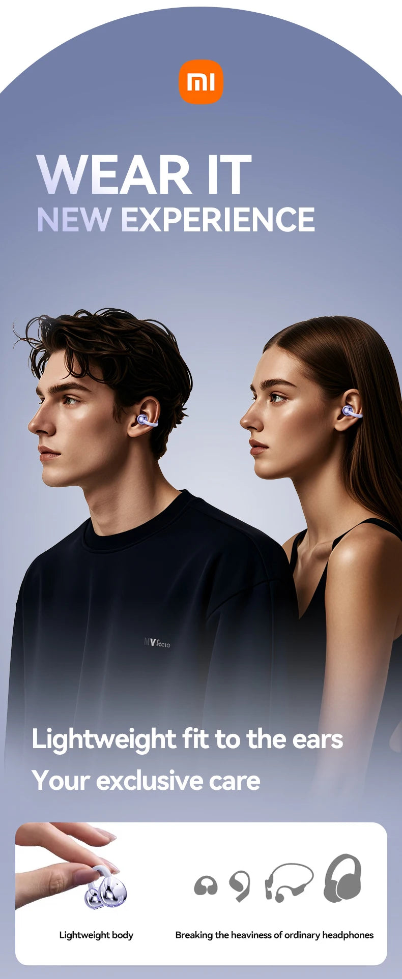 XIAOMI Mijia Wireless Earphone Open Ear M91 Ear Clip ENC Android iOS